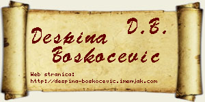 Despina Boškoćević vizit kartica